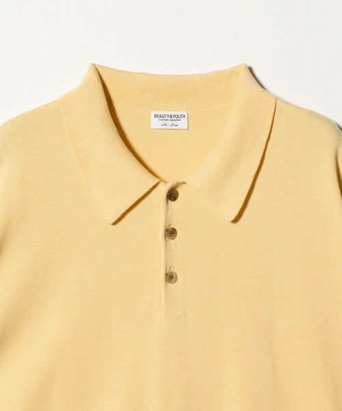 BEAUTY&YOUTH UNITED ARROWS / ビューティー&ユース ユナイテッドアローズ ニット・セーター | HI-LINE グロッシー ギザ 3B ニット ポロシャツ ウォッシャブル | 詳細3