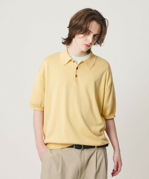 BEAUTY&YOUTH UNITED ARROWS / ビューティー&ユース ユナイテッドアローズ ニット・セーター | HI-LINE グロッシー ギザ 3B ニット ポロシャツ ウォッシャブル | 詳細5