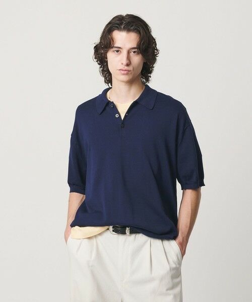 BEAUTY&YOUTH UNITED ARROWS / ビューティー&ユース ユナイテッドアローズ ニット・セーター | HI-LINE グロッシー ギザ 3B ニット ポロシャツ ウォッシャブル | 詳細5