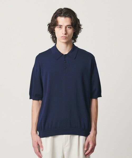 BEAUTY&YOUTH UNITED ARROWS / ビューティー&ユース ユナイテッドアローズ ニット・セーター | HI-LINE グロッシー ギザ 3B ニット ポロシャツ ウォッシャブル | 詳細7