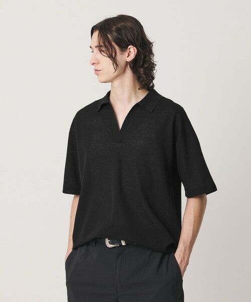 BEAUTY&YOUTH UNITED ARROWS / ビューティー&ユース ユナイテッドアローズ ニット・セーター | KNITEE リネンブレンド ミラノ スキッパー ニット Tシャツ ウォッシャブル | 詳細4