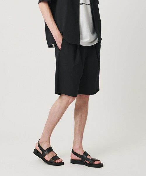 BEAUTY&YOUTH UNITED ARROWS / ビューティー&ユース ユナイテッドアローズ ショート・ハーフ・半端丈パンツ | KOMATSU PACK トロピカル 1プリーツ ショーツ ストレッチ 吸水速乾 UVカット セットアップ対応（BLACK）