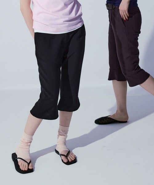 BEAUTY&YOUTH UNITED ARROWS / ビューティー&ユース ユナイテッドアローズ その他パンツ | ポリエステルブレンド フレア カプリパンツ（BLACK）
