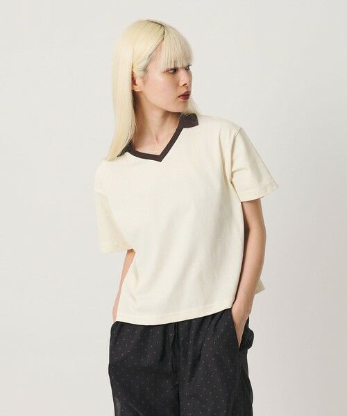 BEAUTY&YOUTH UNITED ARROWS / ビューティー&ユース ユナイテッドアローズ カットソー | コットン 2トーン Vネック プルオーバー | 詳細1