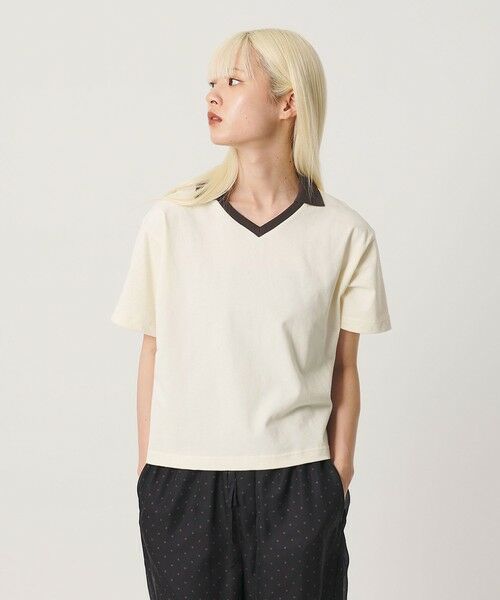 BEAUTY&YOUTH UNITED ARROWS / ビューティー&ユース ユナイテッドアローズ カットソー | コットン 2トーン Vネック プルオーバー | 詳細2