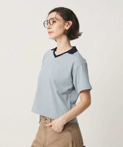 BEAUTY&YOUTH UNITED ARROWS / ビューティー&ユース ユナイテッドアローズ カットソー | コットン 2トーン Vネック プルオーバー | 詳細16