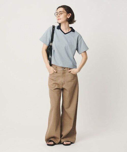 BEAUTY&YOUTH UNITED ARROWS / ビューティー&ユース ユナイテッドアローズ カットソー | コットン 2トーン Vネック プルオーバー | 詳細17