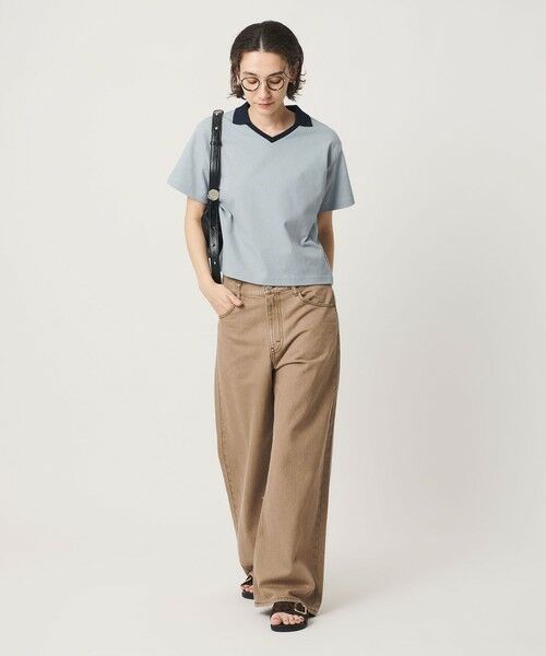 BEAUTY&YOUTH UNITED ARROWS / ビューティー&ユース ユナイテッドアローズ カットソー | コットン 2トーン Vネック プルオーバー | 詳細18