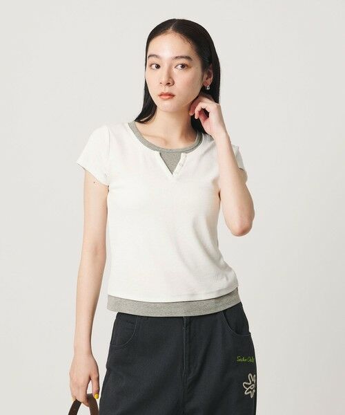 BEAUTY&YOUTH UNITED ARROWS / ビューティー&ユース ユナイテッドアローズ カットソー | ヘンリーネック レイヤード Tシャツ | 詳細1