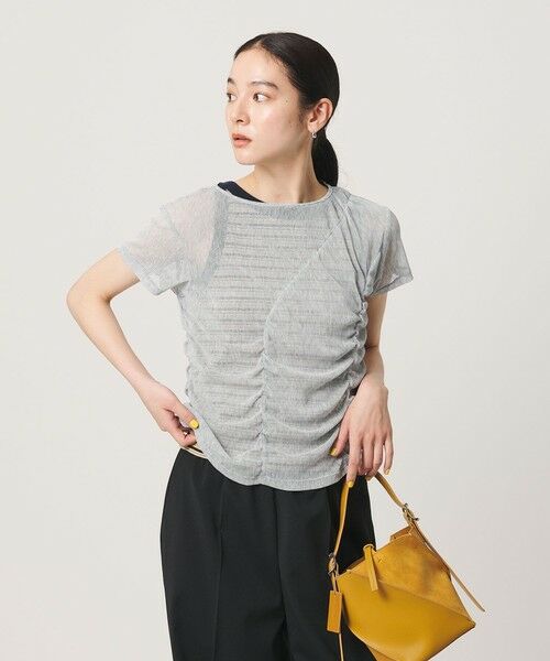 BEAUTY&YOUTH UNITED ARROWS / ビューティー&ユース ユナイテッドアローズ カットソー | シャーリング メッシュ Tシャツ | 詳細9