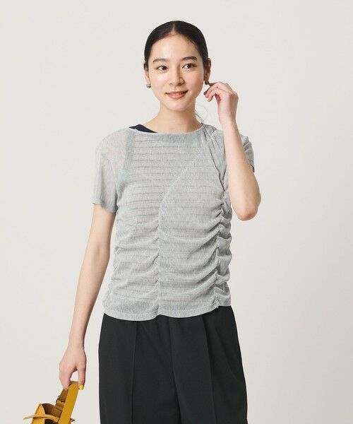 BEAUTY&YOUTH UNITED ARROWS / ビューティー&ユース ユナイテッドアローズ カットソー | シャーリング メッシュ Tシャツ | 詳細10