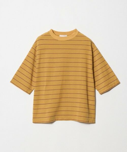 BEAUTY&YOUTH UNITED ARROWS / ビューティー&ユース ユナイテッドアローズ Tシャツ | コットンポリエステル ボーダー ハーフスリーブTシャツ（ORANGE）