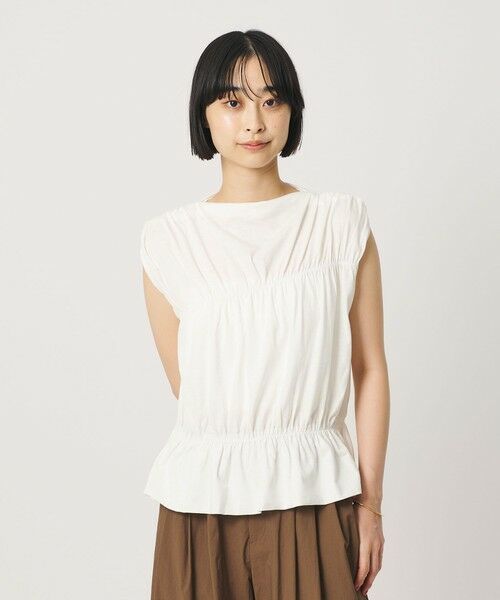 BEAUTY&YOUTH UNITED ARROWS / ビューティー&ユース ユナイテッドアローズ カットソー | 【WEB限定 Wardrobe DAILY MINIMAL】シャーリング ノースリーブトップス | 詳細1