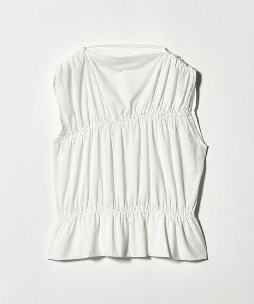 BEAUTY&YOUTH UNITED ARROWS / ビューティー&ユース ユナイテッドアローズ カットソー | 【WEB限定 Wardrobe DAILY MINIMAL】シャーリング ノースリーブトップス（WHITE）