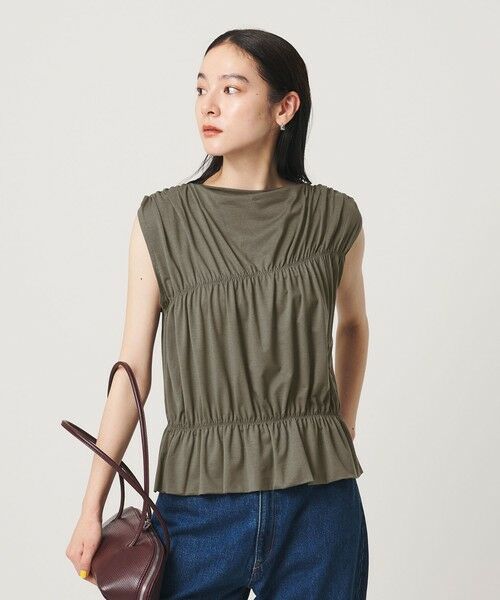 BEAUTY&YOUTH UNITED ARROWS / ビューティー&ユース ユナイテッドアローズ カットソー | 【WEB限定 Wardrobe DAILY MINIMAL】シャーリング ノースリーブトップス | 詳細7