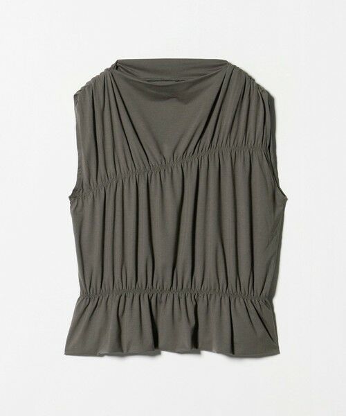 BEAUTY&YOUTH UNITED ARROWS / ビューティー&ユース ユナイテッドアローズ カットソー | 【WEB限定 Wardrobe DAILY MINIMAL】シャーリング ノースリーブトップス（DK.GRAY）