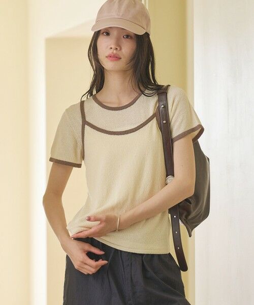 BEAUTY&YOUTH UNITED ARROWS / ビューティー&ユース ユナイテッドアローズ ニット・セーター | 【WEB限定】キャミソール＆ショートスリーブ ループニットプルオーバー ウォッシャブル | 詳細1
