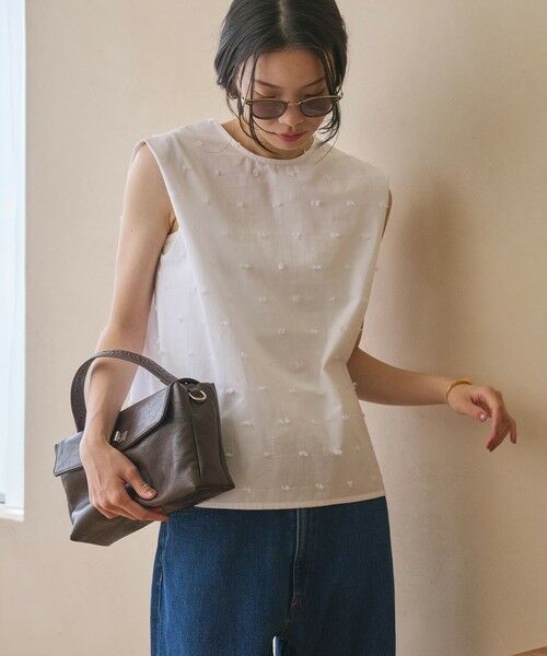 BEAUTY&YOUTH UNITED ARROWS / ビューティー&ユース ユナイテッドアローズ シャツ・ブラウス | ドット ジャガード ノースリーブブラウス ウォッシャブル | 詳細2