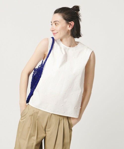 BEAUTY&YOUTH UNITED ARROWS / ビューティー&ユース ユナイテッドアローズ シャツ・ブラウス | ドット ジャガード ノースリーブブラウス ウォッシャブル | 詳細7