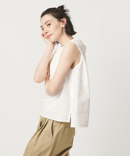 BEAUTY&YOUTH UNITED ARROWS / ビューティー&ユース ユナイテッドアローズ シャツ・ブラウス | ドット ジャガード ノースリーブブラウス ウォッシャブル | 詳細8