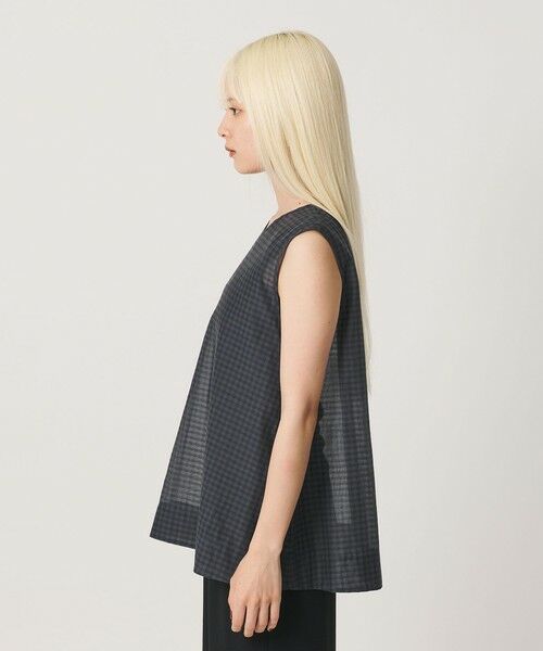 BEAUTY&YOUTH UNITED ARROWS / ビューティー&ユース ユナイテッドアローズ シャツ・ブラウス | コットンシルク シアーチェック ノースリーブ ブラウス | 詳細5