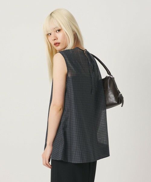 BEAUTY&YOUTH UNITED ARROWS / ビューティー&ユース ユナイテッドアローズ シャツ・ブラウス | コットンシルク シアーチェック ノースリーブ ブラウス | 詳細2
