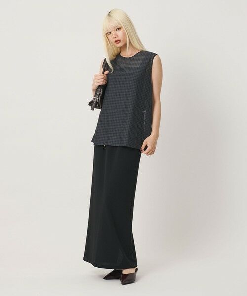 BEAUTY&YOUTH UNITED ARROWS / ビューティー&ユース ユナイテッドアローズ シャツ・ブラウス | コットンシルク シアーチェック ノースリーブ ブラウス | 詳細3