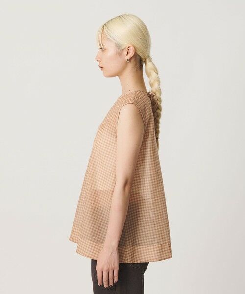 BEAUTY&YOUTH UNITED ARROWS / ビューティー&ユース ユナイテッドアローズ シャツ・ブラウス | コットンシルク シアーチェック ノースリーブ ブラウス | 詳細14