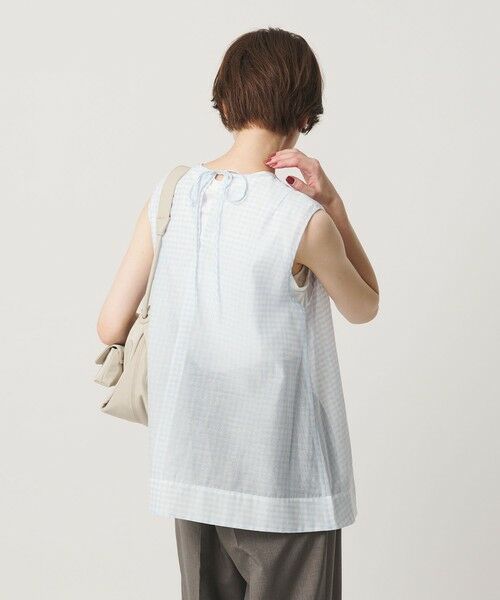 BEAUTY&YOUTH UNITED ARROWS / ビューティー&ユース ユナイテッドアローズ シャツ・ブラウス | コットンシルク シアーチェック ノースリーブ ブラウス | 詳細24