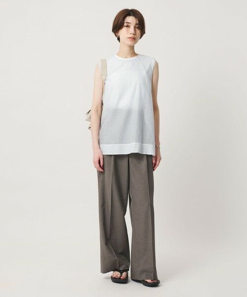 BEAUTY&YOUTH UNITED ARROWS / ビューティー&ユース ユナイテッドアローズ シャツ・ブラウス | コットンシルク シアーチェック ノースリーブ ブラウス | 詳細25