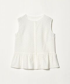 BEAUTY&YOUTH UNITED ARROWS / ビューティー&ユース ユナイテッドアローズ シャツ・ブラウス | エンブロイダリー ペプラム ノースリーブ チュニック ウォッシャブル