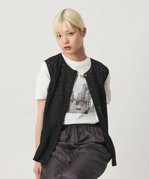 BEAUTY&YOUTH UNITED ARROWS / ビューティー&ユース ユナイテッドアローズ シャツ・ブラウス | エンブロイダリー ペプラム ノースリーブ チュニック ウォッシャブル | 詳細7