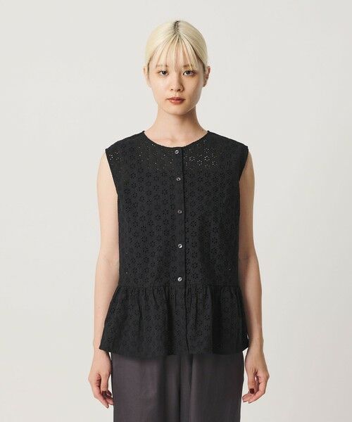 BEAUTY&YOUTH UNITED ARROWS / ビューティー&ユース ユナイテッドアローズ シャツ・ブラウス | エンブロイダリー ペプラム ノースリーブ チュニック ウォッシャブル | 詳細10