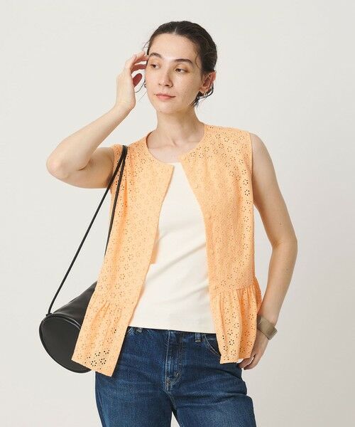 BEAUTY&YOUTH UNITED ARROWS / ビューティー&ユース ユナイテッドアローズ シャツ・ブラウス | エンブロイダリー ペプラム ノースリーブ チュニック ウォッシャブル | 詳細16