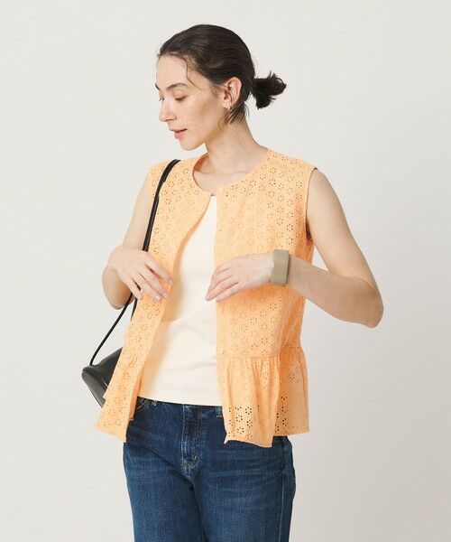 BEAUTY&YOUTH UNITED ARROWS / ビューティー&ユース ユナイテッドアローズ シャツ・ブラウス | エンブロイダリー ペプラム ノースリーブ チュニック ウォッシャブル | 詳細17