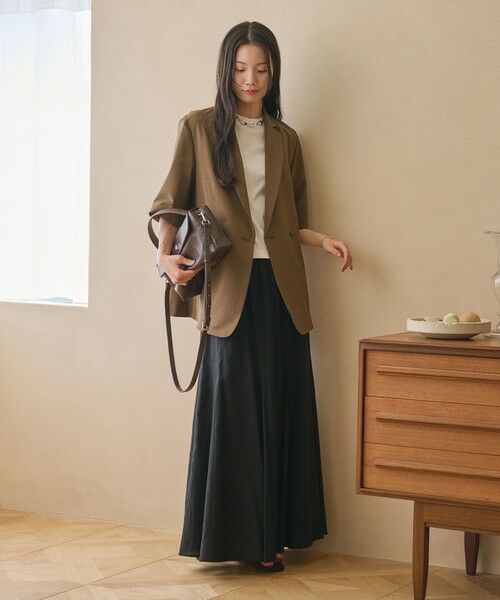 BEAUTY&YOUTH UNITED ARROWS / ビューティー&ユース ユナイテッドアローズ ロング・マキシ丈スカート | 【WEB限定】麻ブレンド フレアロングスカート ウォッシャブル | 詳細5