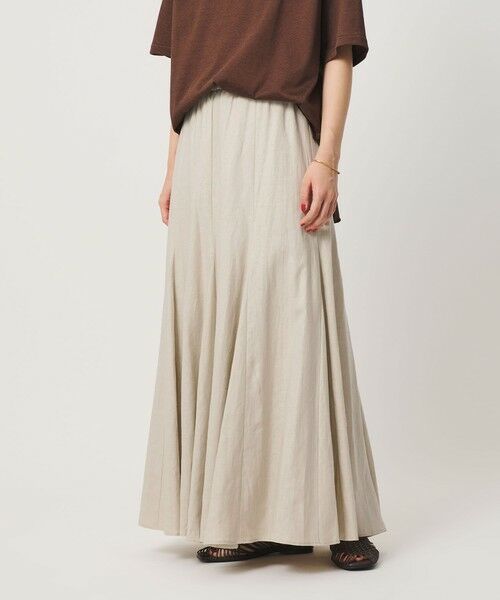 BEAUTY&YOUTH UNITED ARROWS / ビューティー&ユース ユナイテッドアローズ ロング・マキシ丈スカート | 【WEB限定】麻ブレンド フレアロングスカート ウォッシャブル | 詳細6