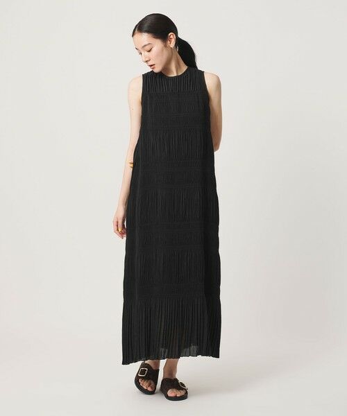 BEAUTY&YOUTH UNITED ARROWS / ビューティー&ユース ユナイテッドアローズ ミニ丈・ひざ丈ワンピース | プリーツ アメリカンスリーブ ワンピース ウォッシャブル | 詳細1