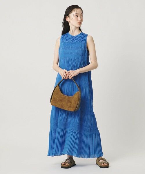 BEAUTY&YOUTH UNITED ARROWS / ビューティー&ユース ユナイテッドアローズ ミニ丈・ひざ丈ワンピース | プリーツ アメリカンスリーブ ワンピース ウォッシャブル | 詳細11