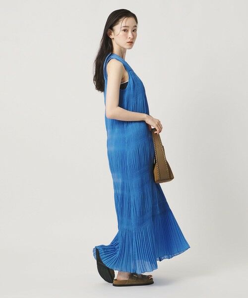 BEAUTY&YOUTH UNITED ARROWS / ビューティー&ユース ユナイテッドアローズ ミニ丈・ひざ丈ワンピース | プリーツ アメリカンスリーブ ワンピース ウォッシャブル | 詳細12