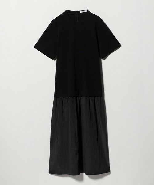BEAUTY&YOUTH UNITED ARROWS / ビューティー&ユース ユナイテッドアローズ ロング・マキシ丈ワンピース | ドッキング ショートスリーブワンピース（BLACK）