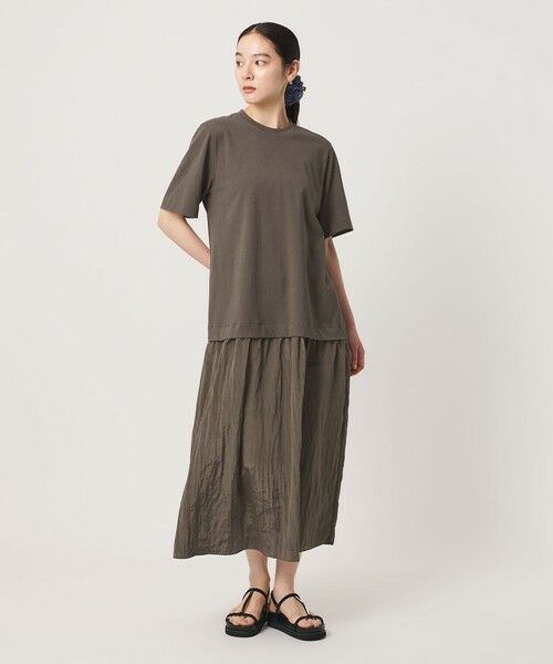 BEAUTY&YOUTH UNITED ARROWS / ビューティー&ユース ユナイテッドアローズ ロング・マキシ丈ワンピース | ドッキング ショートスリーブワンピース | 詳細7