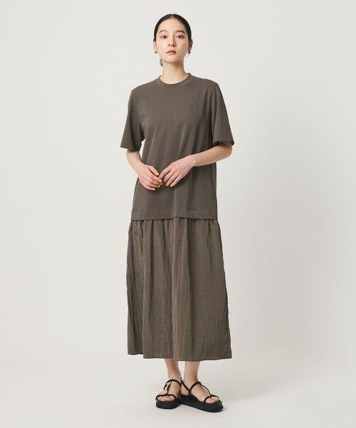 BEAUTY&YOUTH UNITED ARROWS / ビューティー&ユース ユナイテッドアローズ ロング・マキシ丈ワンピース | ドッキング ショートスリーブワンピース | 詳細8