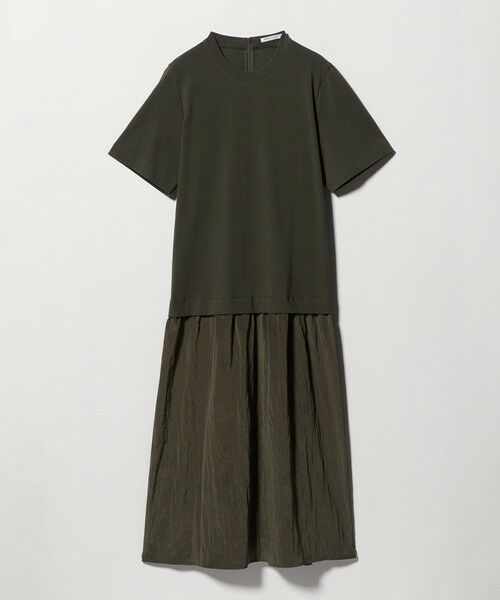 BEAUTY&YOUTH UNITED ARROWS / ビューティー&ユース ユナイテッドアローズ ロング・マキシ丈ワンピース | ドッキング ショートスリーブワンピース（DK.BROWN）
