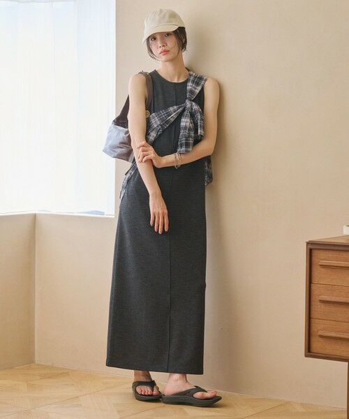 BEAUTY&YOUTH UNITED ARROWS / ビューティー&ユース ユナイテッドアローズ ロング・マキシ丈ワンピース | ポリエステル アメリカンスリーブ ワンピース | 詳細1