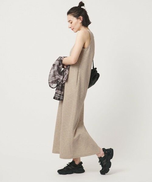 BEAUTY&YOUTH UNITED ARROWS / ビューティー&ユース ユナイテッドアローズ ロング・マキシ丈ワンピース | ポリエステル アメリカンスリーブ ワンピース（NATURAL）