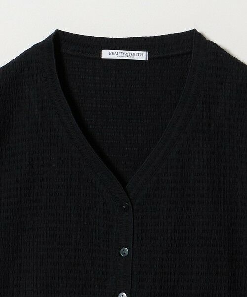 BEAUTY&YOUTH UNITED ARROWS / ビューティー&ユース ユナイテッドアローズ カーディガン・ボレロ | ソリッド＆チェック Vネック ショートスリーブ カーディガン | 詳細3