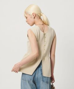 BEAUTY&YOUTH UNITED ARROWS / ビューティー&ユース ユナイテッドアローズ ニット・セーター | 【WEB限定 Wardrobe DAILY MINIMAL】ペプラム2WAY ノースリーブリブニット ウォッシャブル