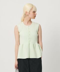 BEAUTY&YOUTH UNITED ARROWS / ビューティー&ユース ユナイテッドアローズ ニット・セーター | 【WEB限定 Wardrobe DAILY MINIMAL】ペプラム2WAY ノースリーブリブニット ウォッシャブル