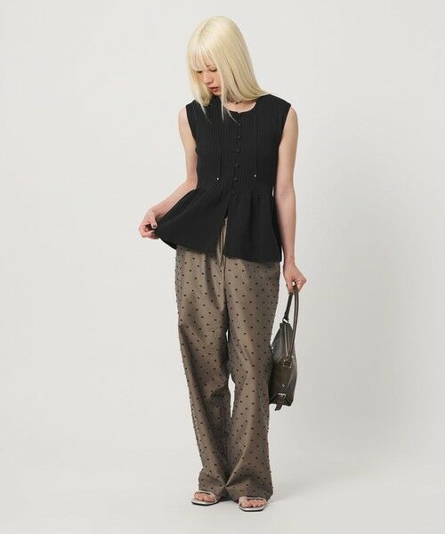 BEAUTY&YOUTH UNITED ARROWS / ビューティー&ユース ユナイテッドアローズ ニット・セーター | 【WEB限定 Wardrobe DAILY MINIMAL】ペプラム2WAY ノースリーブリブニット ウォッシャブル | 詳細4